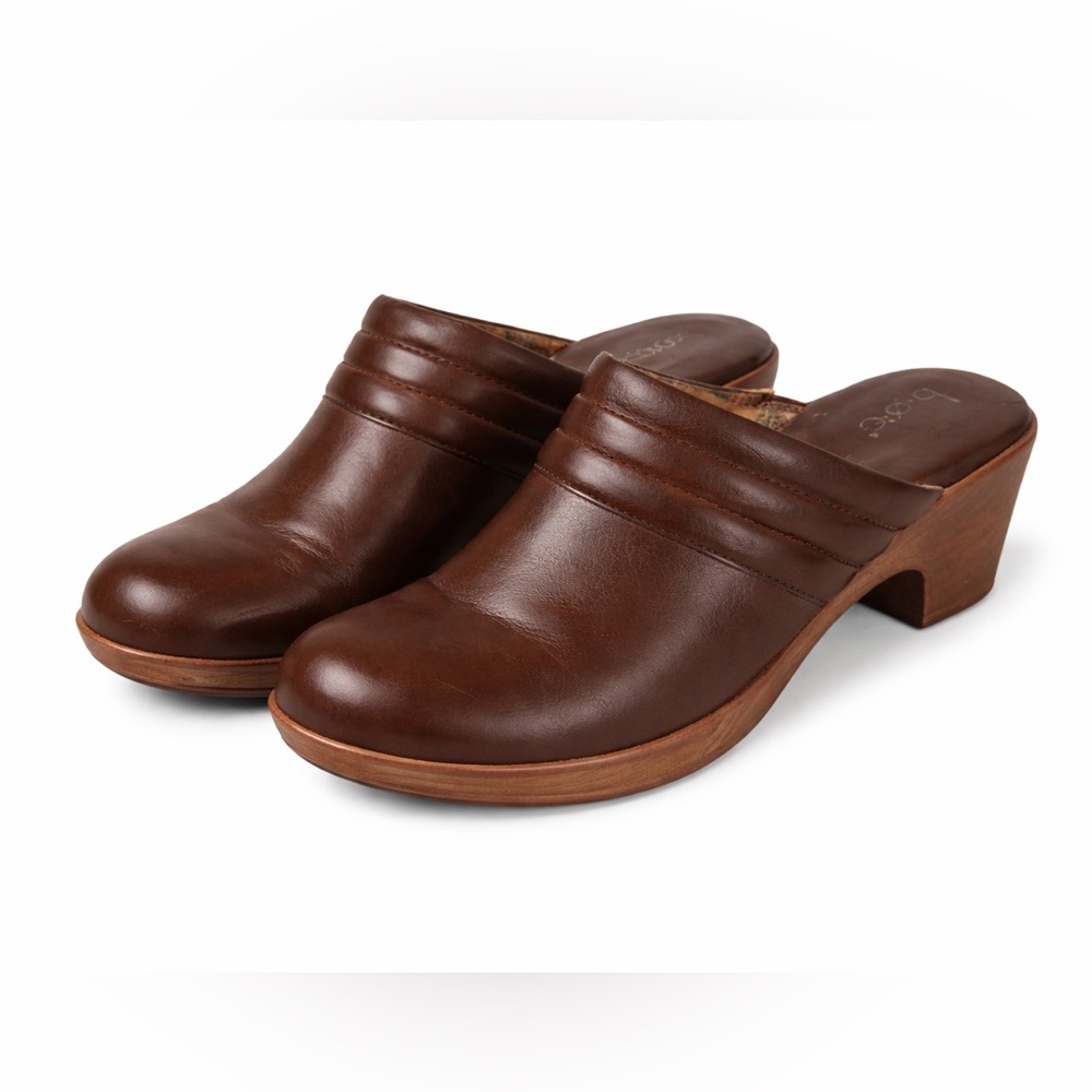 B.O.C Born Brown Leather Clog Mule Slip On Comfort Cottagecore Fall Shoe- Size 7